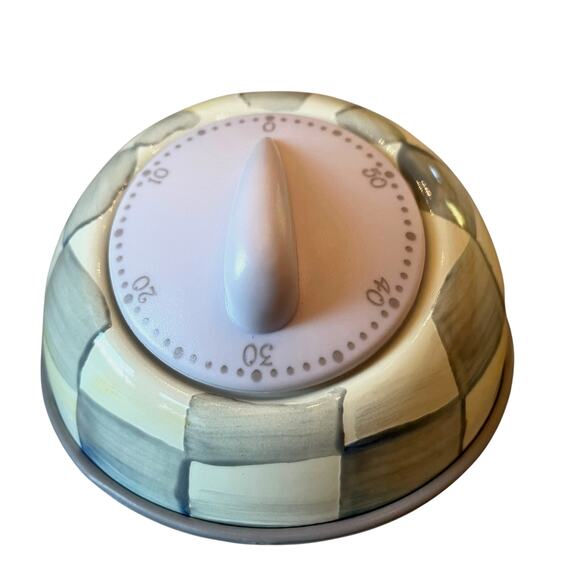 Brand New Mackenzie-Childs Sterling Check Kitchen Timer - Picture 5 of 10